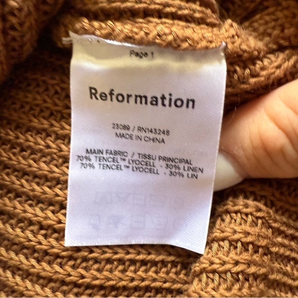 Reformation Lilac Top in Chestnut (Brown) Sleeveless Knit Tank Size XL - Picture 7 of 8